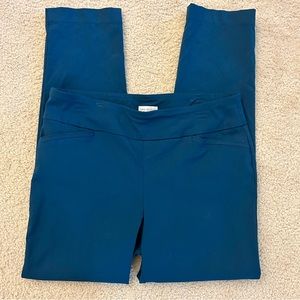 Van Heusen Womens Pant Size 12 Teal Stretch Extensible Pullon High Waist Ankle